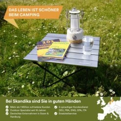 Skandika Ruka S Kleine Campingtafel – Campingtafels - Aluminium Campingtafel, Opvouwbaar, Zeer Licht, Eenvoudig Te Monteren, Stabiele Standaard - Opvouwtafel Voor Kamperen, Tenten Wandelen, Reizen, Thuis, Tuin – Tot Max. 20 Kg. - Grijs -Kampeeruitrusting 1200x1200 344