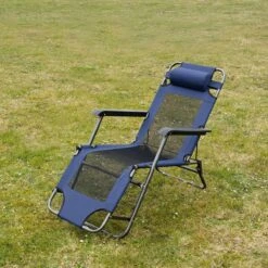 Ligstoel 155x60cm - Opvouwbaar Campingstoel Ligbed Strandstoel Tuinstoel Vouwligstoel Blauw -Kampeeruitrusting 1200x1200 366