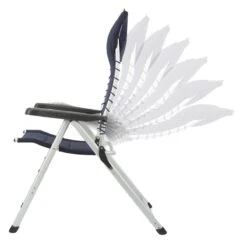 Campart Campingstoel CH-0592 - Opvouwbaar Met Hoofdsteun - 7 Verstelbare Standen - Lichtgewicht - Blauw -Kampeeruitrusting 1200x1200 455