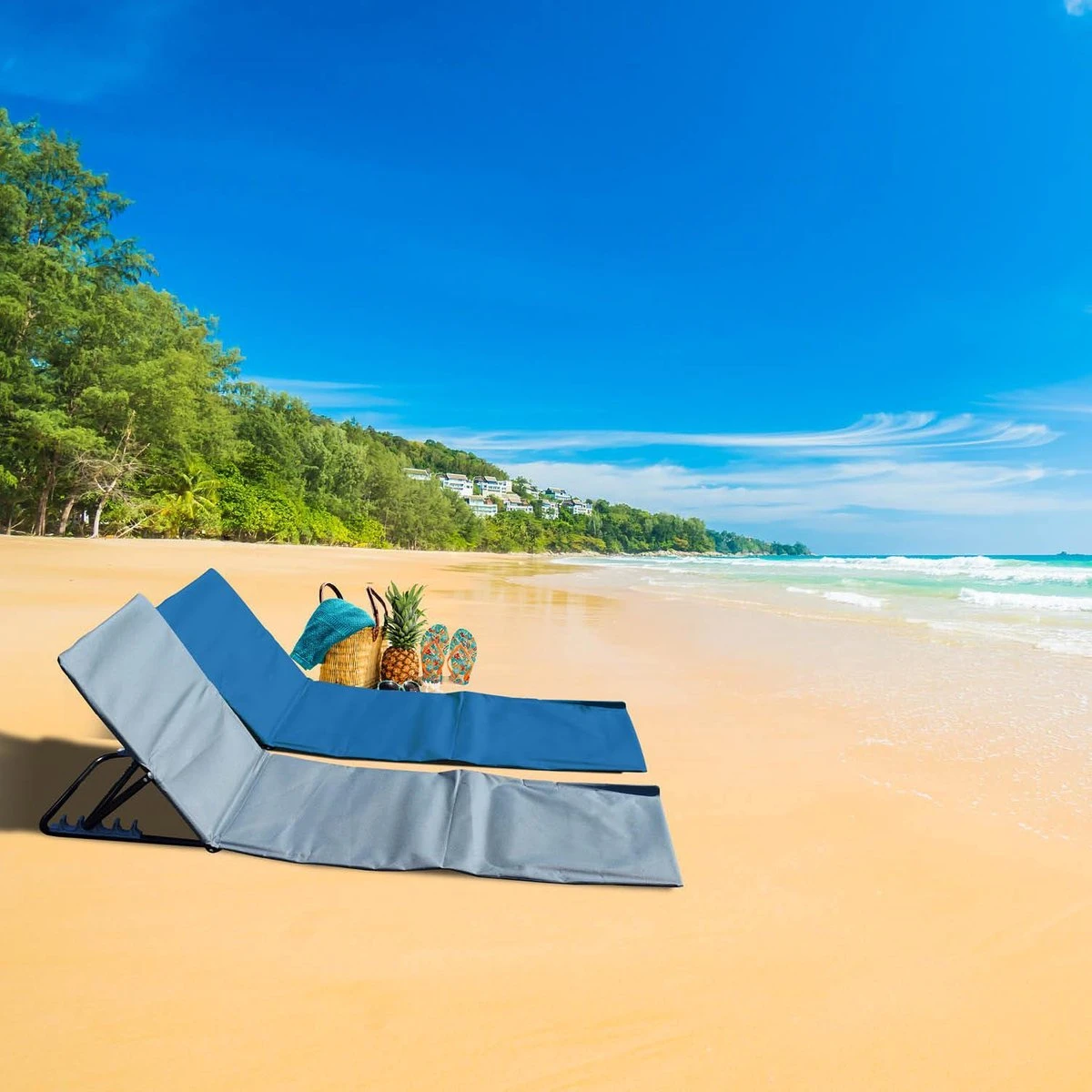 Strandmat Opvouwbaar Met Schouderband - Strandstoel Grijs 145x47x52 8 Strandmat Opvouwbaar Met Schouderband - Strandstoel Grijs 145x47x52 - Afbeelding 8