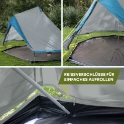 Skandika Tipii II Tent – Tipi-tenten – Teepee – 8 Persoons Campingtent – Muggengaas – 250 Cm Stahoogte – Uitneembare Tentvloer – 3000 Mm Waterkolom – Indische Tent, Partytent, Festivaltent – Outdoor, Camping, Tuin – Kamperen – Grijs/turquoise -Kampeeruitrusting 1200x1200 47