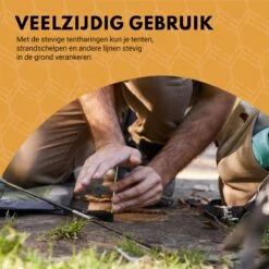 Stalen Haringen Set Van 50st. - Premium Staal - Grondanker - Tent Haring - Grondhaken - Tent Spijker - 20cm Lang - 3cm Haak - 3,5mm Premium Dikte Tentharing - Groots® -Kampeeruitrusting 1200x1200 644