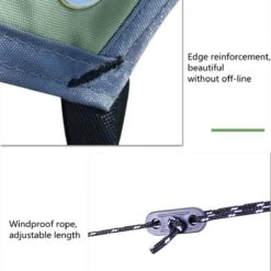 Merkloos TDR - Outdoor Draagbaar Zonnescherm Met Opbergtas - Waterdicht - Tarps Voor Kamperen 300 *300cm - 3-4 Personen -Leger Groen -Kampeeruitrusting 1200x1200 681