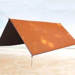 Merkloos TDR - Outdoor Draagbaar Zonnescherm Met Opbergtas - Waterdicht-SPF - Tarps Voor Kamperen300 * 300cm - 3-4Personen - Orange -Kampeeruitrusting 1200x1200 715