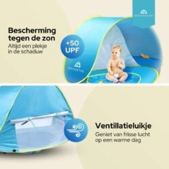 Needventure Baby Strandtent - Pop Up Tent - Windscherm Strand - Camping Strandtentje - Speeltent - Blauw 10 Needventure Baby Strandtent - Pop Up Tent - Windscherm Strand - Camping Strandtentje - Speeltent - Blauw -Kampeeruitrusting 1200x1200 774