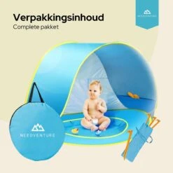 Needventure Baby Strandtent - Pop Up Tent - Windscherm Strand - Camping Strandtentje - Speeltent - Blauw 12 Needventure Baby Strandtent - Pop Up Tent - Windscherm Strand - Camping Strandtentje - Speeltent - Blauw -Kampeeruitrusting 1200x1200 776