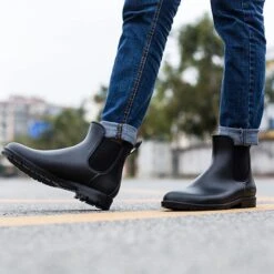 Geweo Regenlaarzen - Wellington Chelsea Laarzen - Kerstmis - Kerstfeest - Christmas Gift - Kort Boots - Waterdichte - Dames - Zwart - Maat 37 -Kampeeruitrusting 1200x1200 788