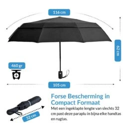 Volcan Stormparaplu Opvouwbaar - Stormparaplu's - Inklapbaar - Ø 105 Cm - Windproof Tot 100km P/u - Grote Paraplu - Automatisch - Zwart 12 Volcan Stormparaplu Opvouwbaar - Stormparaplu's - Inklapbaar - Ø 105 Cm - Windproof Tot 100km P/u - Grote Paraplu - Automatisch - Zwart -Kampeeruitrusting 1200x1200 822