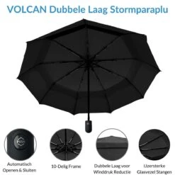 Volcan Stormparaplu Opvouwbaar - Stormparaplu's - Inklapbaar - Ø 105 Cm - Windproof Tot 100km P/u - Grote Paraplu - Automatisch - Zwart 17 Volcan Stormparaplu Opvouwbaar - Stormparaplu's - Inklapbaar - Ø 105 Cm - Windproof Tot 100km P/u - Grote Paraplu - Automatisch - Zwart -Kampeeruitrusting 1200x1200 827