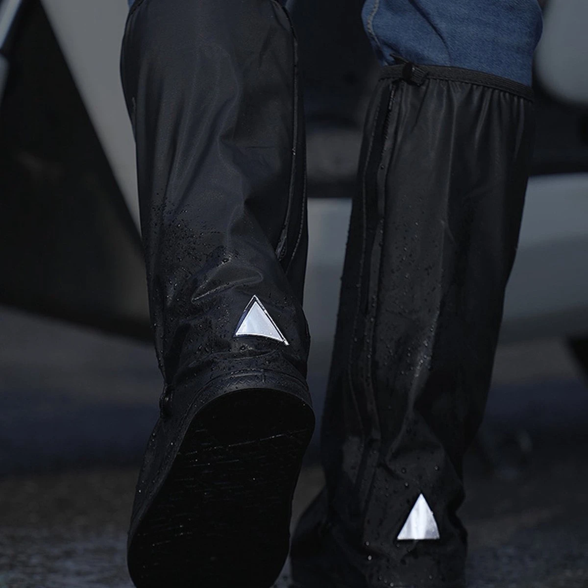 Somstyle Overschoenen - Maat 43-45 - Schoenovertrekken - Waterdicht & Reflecterend - Unisex - Hoog - Donkerblauw 6 Somstyle Overschoenen - Maat 43-45 - Schoenovertrekken - Waterdicht & Reflecterend - Unisex - Hoog - Donkerblauw - Afbeelding 6