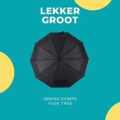 Paraplu - Stormparaplu - Opvouwbaar - Storm- En Regenbestendig - Automatisch Uitklapbaar - Zwart -Kampeeruitrusting 1200x1200 868