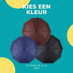 Paraplu - Stormparaplu - Opvouwbaar - Storm- En Regenbestendig - Automatisch Uitklapbaar - Zwart -Kampeeruitrusting 1200x1200 870