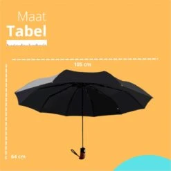 Bushifi Stormparaplu Paraplu - Opvouwbaar - Zwart - 10 Panelen - Polsband 10 Bushifi Stormparaplu Paraplu - Opvouwbaar - Zwart - 10 Panelen - Polsband -Kampeeruitrusting 1200x1200 895