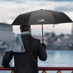 Sunflake Stormparaplu Opvouwbaar - Stormbestendig Tot 140km/u - Automatisch Uitklapbaar - Incl. Beschermhoes En Reisetui - Zwart -Kampeeruitrusting 1200x1200 911