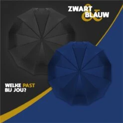 Stormparaplu Opvouwbaar - Paraplu - Automatische Stormparaplu - Tot 110km P/u Windproof - 12 Ribben -Kampeeruitrusting 1200x1200 932