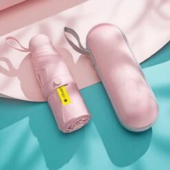 Merkloos TDR--Opvouwbare Paraplu -Windproof-Zonbescherming Anti-Uv UPF50 + Met Gratis Reisetui-roze -Kampeeruitrusting 1200x1200 995