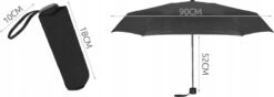 Opvouwbare Mini Paraplu - Klein & Opvouwbaar - Stormparaplu - Stevig Anti Storm & Wind - Windproof - 6 Panelen - Ø 90 Cm - Ruimtebesparend & Compact - Zwart -Kampeeruitrusting 1200x427