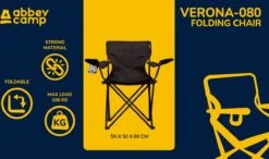 Abbey Camp Campingstoel - Vouwstoel - Zwart -Kampeeruitrusting 1200x710
