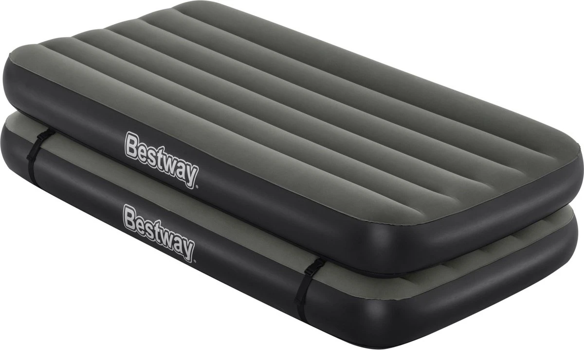 Bestway 3-in-1 Luchtbed - Connect - Zwart - 188x99cm - PVC/Polyester - Single, Double Single En Twin Opblaasbed - Tritech Materiaal - I-Beam Constructie 8 Bestway 3-in-1 Luchtbed - Connect - Zwart - 188x99cm - PVC/Polyester - Single, Double Single En Twin Opblaasbed - Tritech Materiaal - I-Beam Constructie - Afbeelding 8