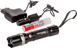 Zaklamp LED Oplaadbaar - Complete Set Met Lader En Autolader - Zoom En Stroboscoop Functies - Waterdicht