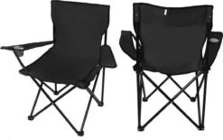 Campingstoel Vouwstoel Visstoel - Zwart - Draaggewicht 100kg