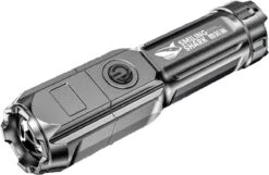 Merkloos Smiling Shark 622a Telescopische Oplaadbare LED Zaklamp - 700lm - Sterk Licht - Oplaadbaar Via USB - 1200mAh - Zwart