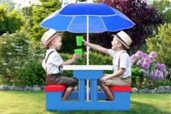 Merkloos Kinder Picknicktafel Met Parasol - Blauw 15 Merkloos Kinder Picknicktafel Met Parasol - Blauw -Kampeeruitrusting 1200x800 100