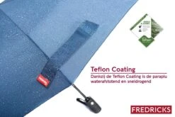 Merkloos Fredricks - Sterke Compacte Opvouwbare Tasformaat Paraplu - Stormbestendig >100 Km/u - Opent En Sluit Automatisch - Ø 97cm - Waterafstotende Teflon Coating - Sneldrogend - Donkerblauw -Kampeeruitrusting 1200x800 160
