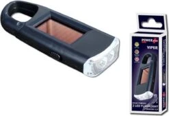 PowerPlus Viper Solar 2 LED Zaklampje Met Karabijnhaak