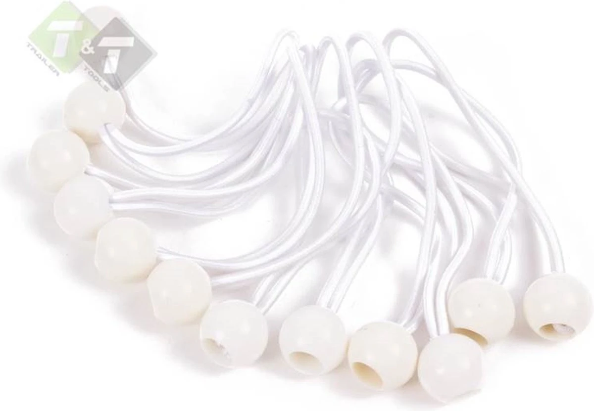 Elastiek Met Bal Wit - 12 Delig - Spanelastiek - 17cm - Benson 8 Elastiek Met Bal Wit - 12 Delig - Spanelastiek - 17cm - Benson - Afbeelding 8