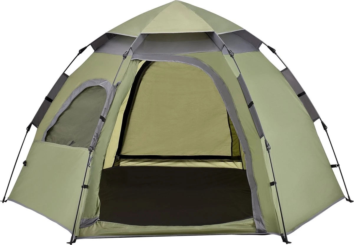 Pro-Tec Tent Nybro Automatisch 240x205x140 Cm Donkergroen 1 Pro-Tec Tent Nybro Automatisch 240x205x140 Cm Donkergroen