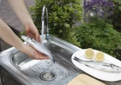 Camping/Outdoor Inox Tafel Met Gootsteen Lavabo En Kraan 100x77x50cm -Kampeeruitrusting 1200x852