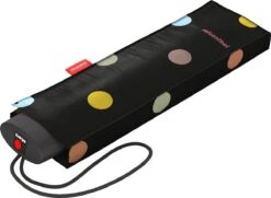 Reisenthel Umbrella Pocket Mini Opvouwbare Mini Paraplu - ø 97 Cm - Dots Zwart
