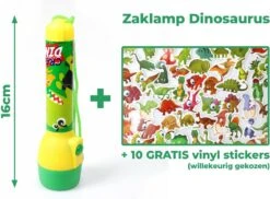 Kids Licensing Zaklamp Dino Voor Kinderen | Nachtlamp Dinosaurus LED + 10 Gratis Dino Stickers | Werkt Op 2 AA Batterijen | 16cm | FL03 -Kampeeruitrusting 1200x883 2