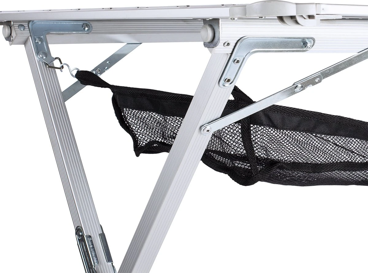 Campart Campingtafel XL TA-0806 - Opvouwbaar, Lichtgewicht En Met Verstelbare Poten - Kampeertafel Inklapbaar Inclusief Opbergtas - 140 X 80 X 70 Cm - Wit 8 Campart Campingtafel XL TA-0806 - Opvouwbaar, Lichtgewicht En Met Verstelbare Poten - Kampeertafel Inklapbaar Inclusief Opbergtas - 140 X 80 X 70 Cm - Wit - Afbeelding 8