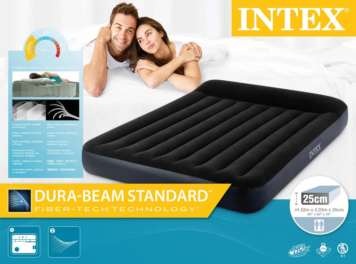 Intex Pillow Rest Classic Queen Luchtbed - 2-persoons - 152x203x25 Cm 6 Intex Pillow Rest Classic Queen Luchtbed - 2-persoons - 152x203x25 Cm - Afbeelding 6