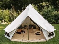 Skandika Tipii 400 Canvas Tent – Tipi-tenten – 8 Persoons Familietent - Campingtent – Muggengaas – 250 Cm Stahoogte – 400 Cm Diameter – 4000 Mm Waterkolom – Indische Tent, Partytent, Festivaltent – Outdoor, Camping, Tuin – Kamperen – Wit -Kampeeruitrusting 1200x900 12