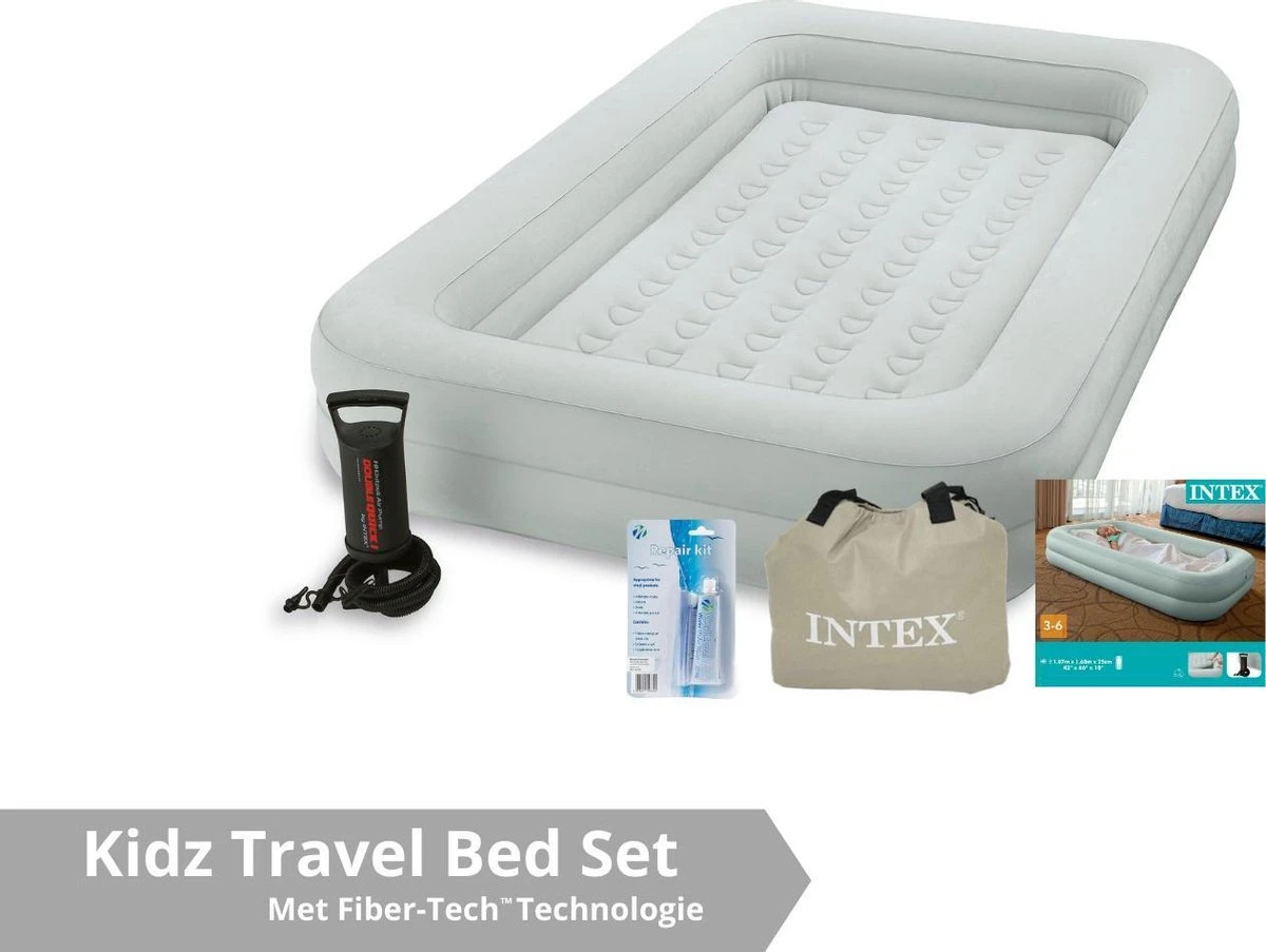 Intex Luchtbed - Kinder Reisbed - 1 Persoons - Slaapgedeelte: B71 X L132 X H10 - Met Reparatieset 9 Intex Luchtbed - Kinder Reisbed - 1 Persoons - Slaapgedeelte: B71 X L132 X H10 - Met Reparatieset - Afbeelding 9
