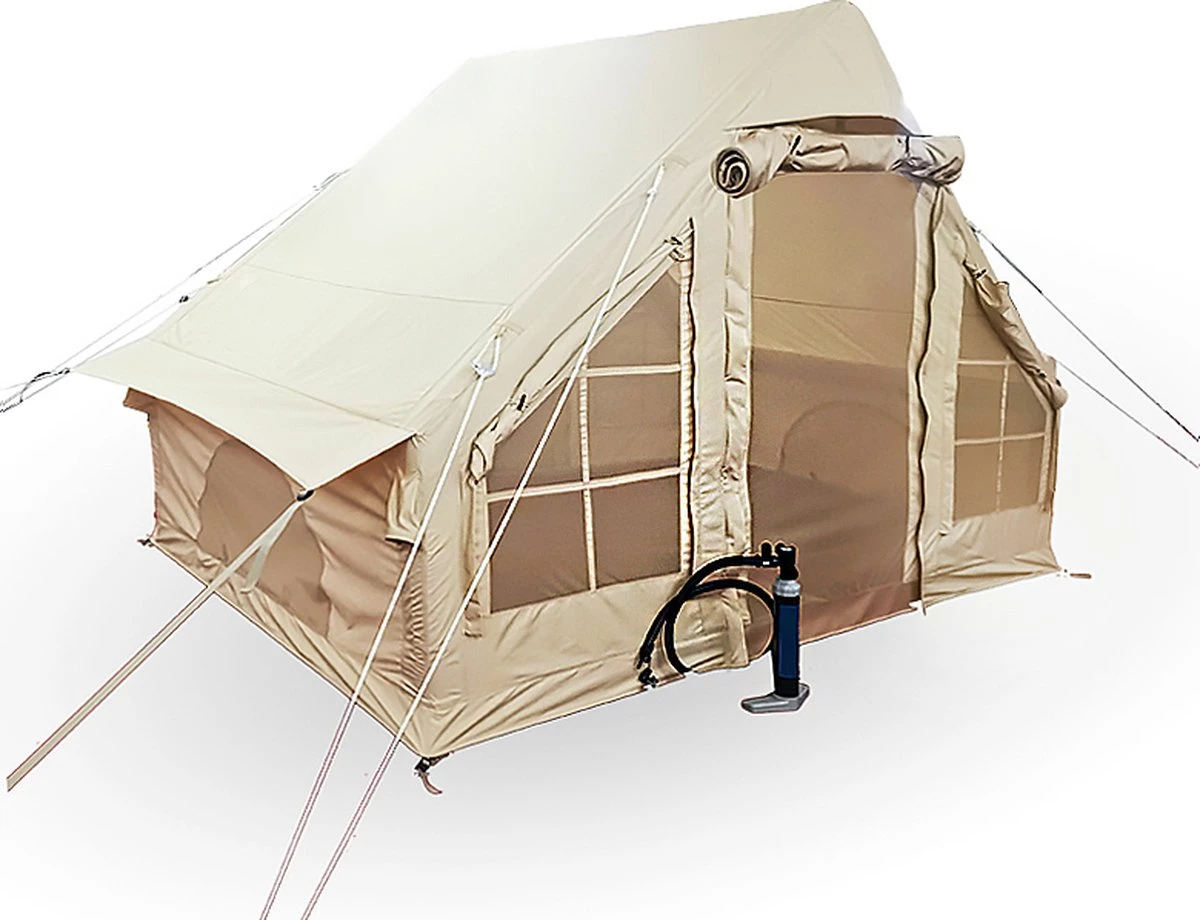 Opblaasbare Vier Persoons Tent Beige 300x200x210 Cm 6 Opblaasbare Vier Persoons Tent Beige 300x200x210 Cm - Afbeelding 6