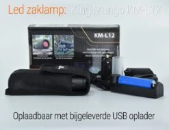 LED Zaklamp - 2000 MAh Oplaadbare Militaire Zaklamp - Zeer Fel - Zwart King Mungo -Kampeeruitrusting 1200x922 3