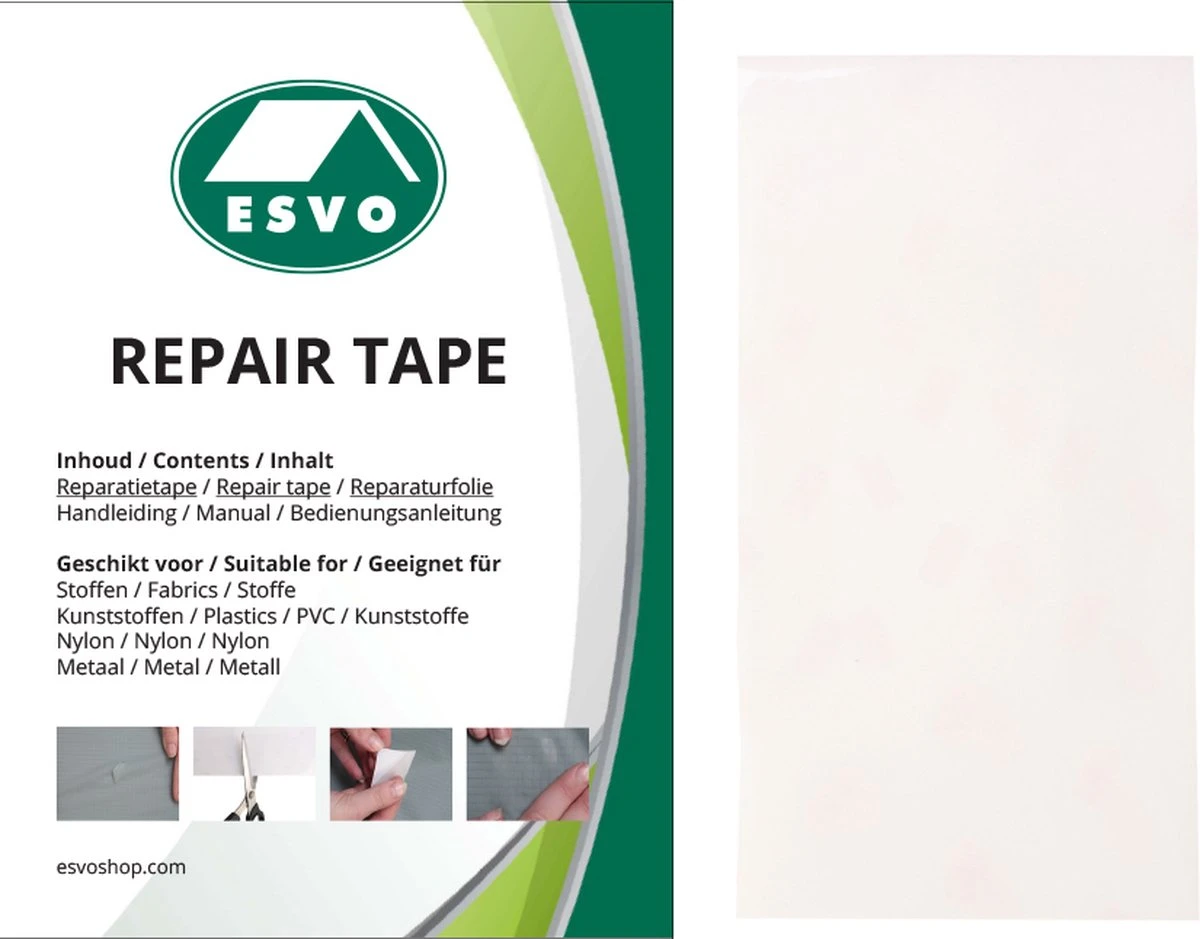 ESVO Reparatietape Voor Permanente Reparatie Van Stoffen 28 X 7,6 Cm 1 ESVO Reparatietape Voor Permanente Reparatie Van Stoffen 28 X 7,6 Cm
