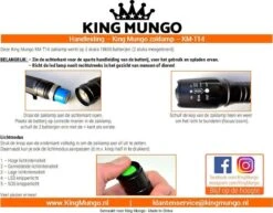 Militaire Zaklamp LED | 1000 Lumen | 2x 18650 Oplaadbare Batterij & Oplader | King Mungo KM-T14 -Kampeeruitrusting 1200x940 4
