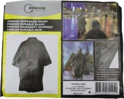 Benson Duurzame Regenponcho Zwart Voor Volwassenen -Kampeeruitrusting 1200x954 4
