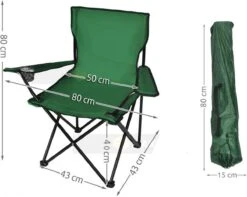 Campingstoel - Inklapbaar Visstoel - Vouwstoel - Comfortabel - Opvouwbaar Stoel - Max. 120 KG - Groen - Rheme -Kampeeruitrusting 1200x957