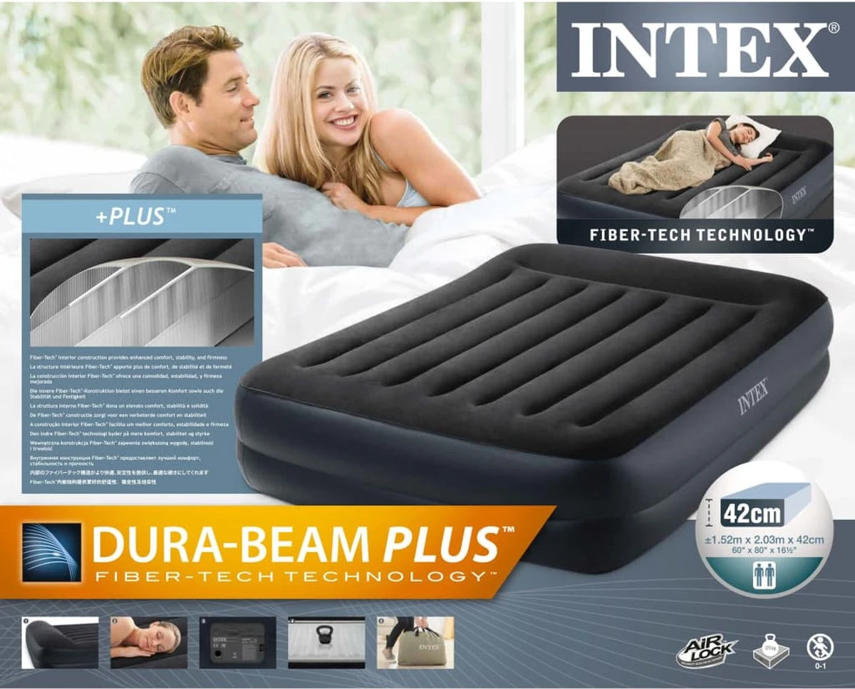 Intex Luchtbed Dura-Beam Plus Pillow Rest Raised Queen 42 Cm 7 Intex Luchtbed Dura-Beam Plus Pillow Rest Raised Queen 42 Cm - Afbeelding 7