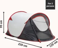 JEMIDI Tweepersoons Pop-up Tent - Opgooitent, Werptent Voor 2 Personen - Ideaal Als Festivaltent Of Kampeertent - Verschillende Kleuren -Kampeeruitrusting 1200x994