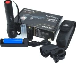 LED Zaklamp - 2000 MAh Oplaadbare Militaire Zaklamp - Zeer Fel - Zwart King Mungo -Kampeeruitrusting 1200x995 6