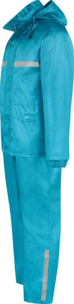 BJØRNSON Dusch Regenpak Dames & Heren - Waterdicht - Maat 3XL - Aqua Blauw -Kampeeruitrusting 292x1200