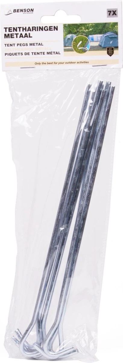 Benson Tentharingen Set - 22.7 Cm - Verzinkt Metaal - 7 Delig 2 Benson Tentharingen Set - 22.7 Cm - Verzinkt Metaal - 7 Delig - Afbeelding 2