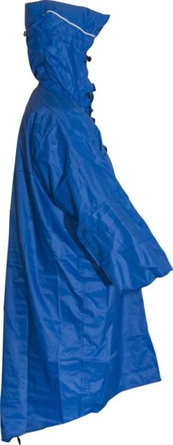 LOWLAND OUTDOOR Wandelponcho - 100% Waterdicht (7.000mm) - Ademend (7.000g/M²) Electric Blue - Medium -Kampeeruitrusting 466x1200